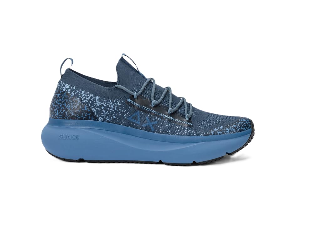 Baskets SUN68 Homme Art Z35127 en cuir velours et finitions premium