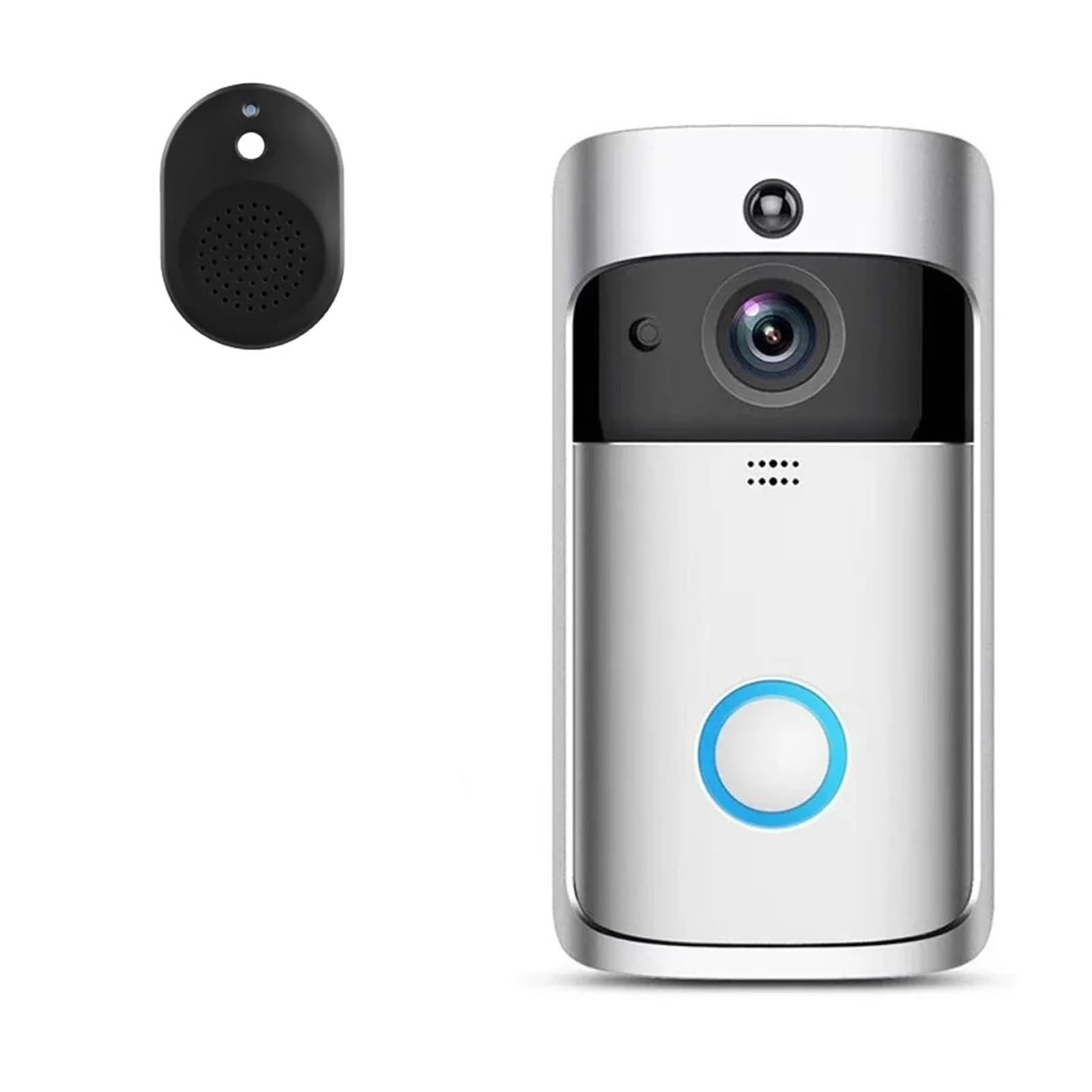 Sonnette vidéo Intelligente V5, caméra sans Fil, wi-FI, interphone(V5 White Add Chime)