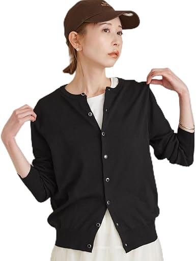 【新品】ロペ　クルーネックカーディガン　水色　38 ADAM ET ROPÉ FEMME(アダム エ ロペ ファム) / 【一部カラー公式