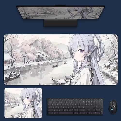 騎士道スタイル、 XL(80cm x 30cm)、拡張大型マウスマット デスクパッド、ステッチエッジ、滑り止めラバーベース、キーボードパッド(11.8 x 31.5インチ) (14)、ZY-3138