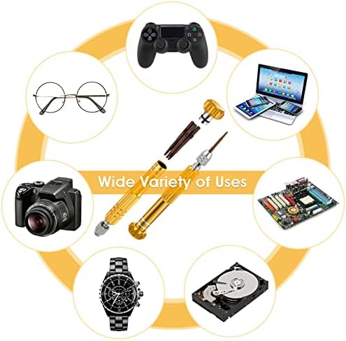 Grevosea Mini Screwdriver Set, 7-in-1 Multifunctional Screwdriver Slotted and Phillips Professional Precision Tiny Screwdriver Set for Eyeglass, Sunglass, Watch, Jewelry, Computer Repair Tool Kit