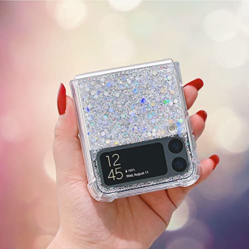 Galaxy Z Flip 4 Case Cute, Glitter Crystal Bling Flip 4 Case Women Girls Shockproof Protective Sparkle Cases Cover For Samsung Galaxy Z Flip4 (Pink) #TOP4