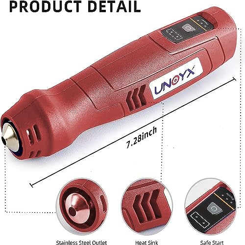 Unoyx Cordless Heat Gun For Crafts,600℉Fast Heating,Rechargeable Mini Hot Air Gun For Shrink Wrapping,Epoxy Resin,Vinyl Wrap,Electronics,Candle Making,Embossing,Phone Repair,Diy Red thumb #1