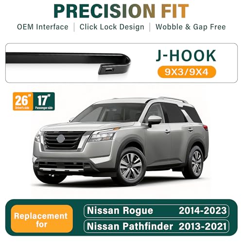 Image of Windshield Wiper Blades Replacement for Nissan Rogue 2014-2021 2022 2023