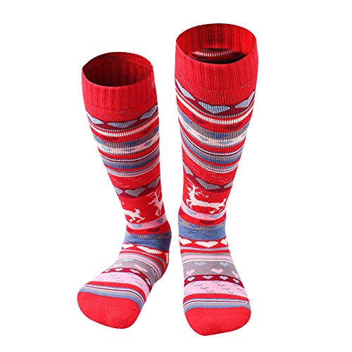 Gaorui Youth Kids Ski Socks Children Skiing Socks Snowboard Socks Mid-Calf Socks for Winter Outdoor