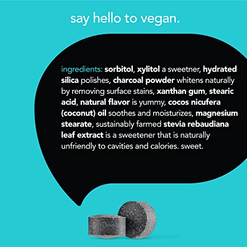 Hello Activated Charcoal Teeth Whitening Eco Friendly Travel Toothpaste Tablets, Fresh Mint And Coconut Oil, Fluoride Free, Vegan, Sls Free, Gluten Free And Tsa Compliant, 60 Tablets (Pack Of 2) #TOP6