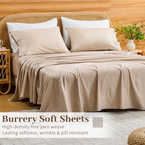 Image of Bedlifes 1000TC Egyptian Cotton Queen Sheets, 4Pcs, 16 inch Deep Pocket | Cooling & Breathable, Ultra Soft, Hotel Comfort, Sateen Weave, OEKO-TEX Certified, Easy-Care Machine Washable
