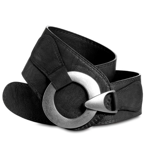 Caspar GU243 Ceinture large pour femme, Taille:90, Couleur:noir