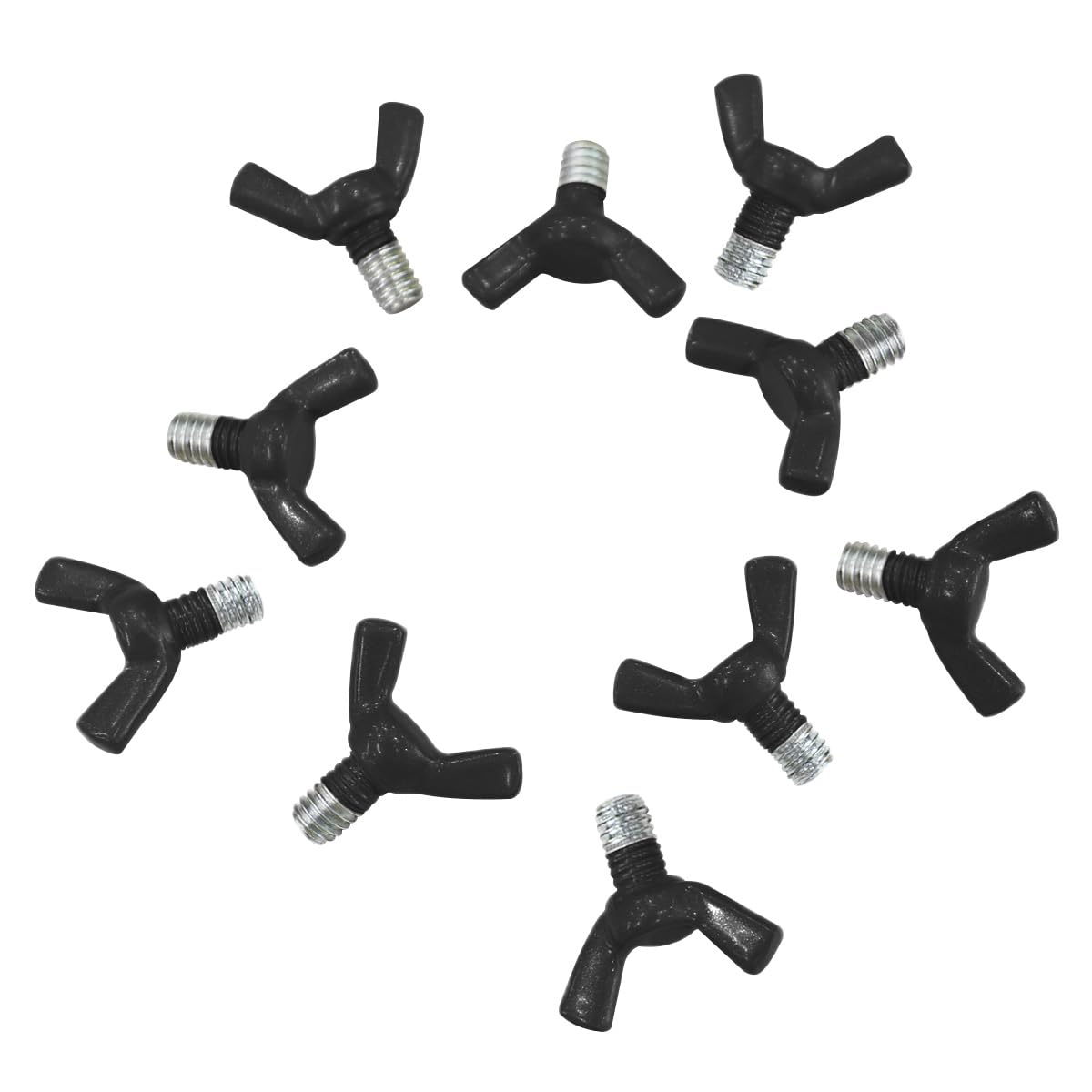 Black Screws Set for Wedding Arch Stand Butterfly Screw Bolts and Nut Kit Tighten Alloy Steel Metric Set Screws for Bathroom Fixtures Door Handles M6 10Pcs