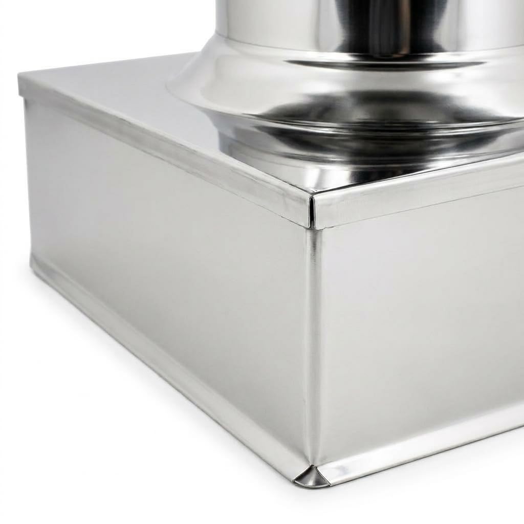 MAKA Comignolo Cinese Quadro, Terminale per Canna Fumaria Camino Stufa a Legna Pellet e Gas, Cappello Antipioggia Aspirafumo (300x300 mm - Zincato)