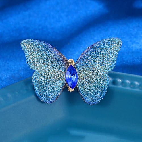 Image of Elegant Butterfly Wedding Brooch for Women Fashion Cubic Zirconia Corsage Unique Embroidery Party Elegant Insect Butterfly Lapel Pin for Suit Coat Jacket Sweater Accessories Gift Xmas Birthday