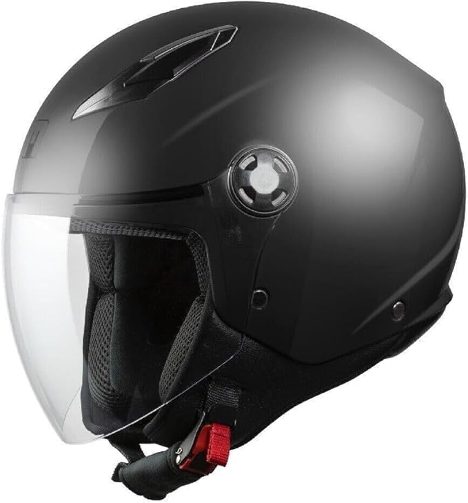 Casco Jet colore nero aperto per moto o scooter OMOLOGATO ECE 22-06 (XL)