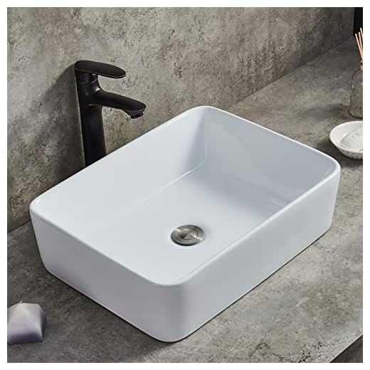 Ufaucet Modern Porcelain Above Counter White Ceramic Bathroom Vessel Sink,Art Basin Wash Basin for Lavatory Vanity Cabinet