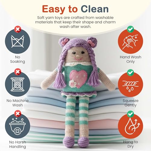 Image of Happy Thread Handmade Crochet Doll - Purple Pie | Amigurumi Toys for Girls & Boys | Soft Doll for Kids | Ideal Crochet Soft Toys for Gifting & Nursery Decor, Eco-Friendly, BIS Certified (100% Cotton)