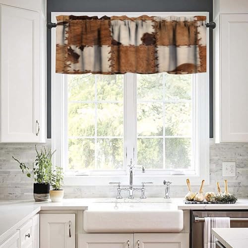 Nautical Valance Curtain for Window,Coastal Lighthouse Starfish Collage Plaid Panel Summer Beach Conch Window Treatment Drape for Kitchen Living Room Cafe Dining Room Bedroom 54x18in