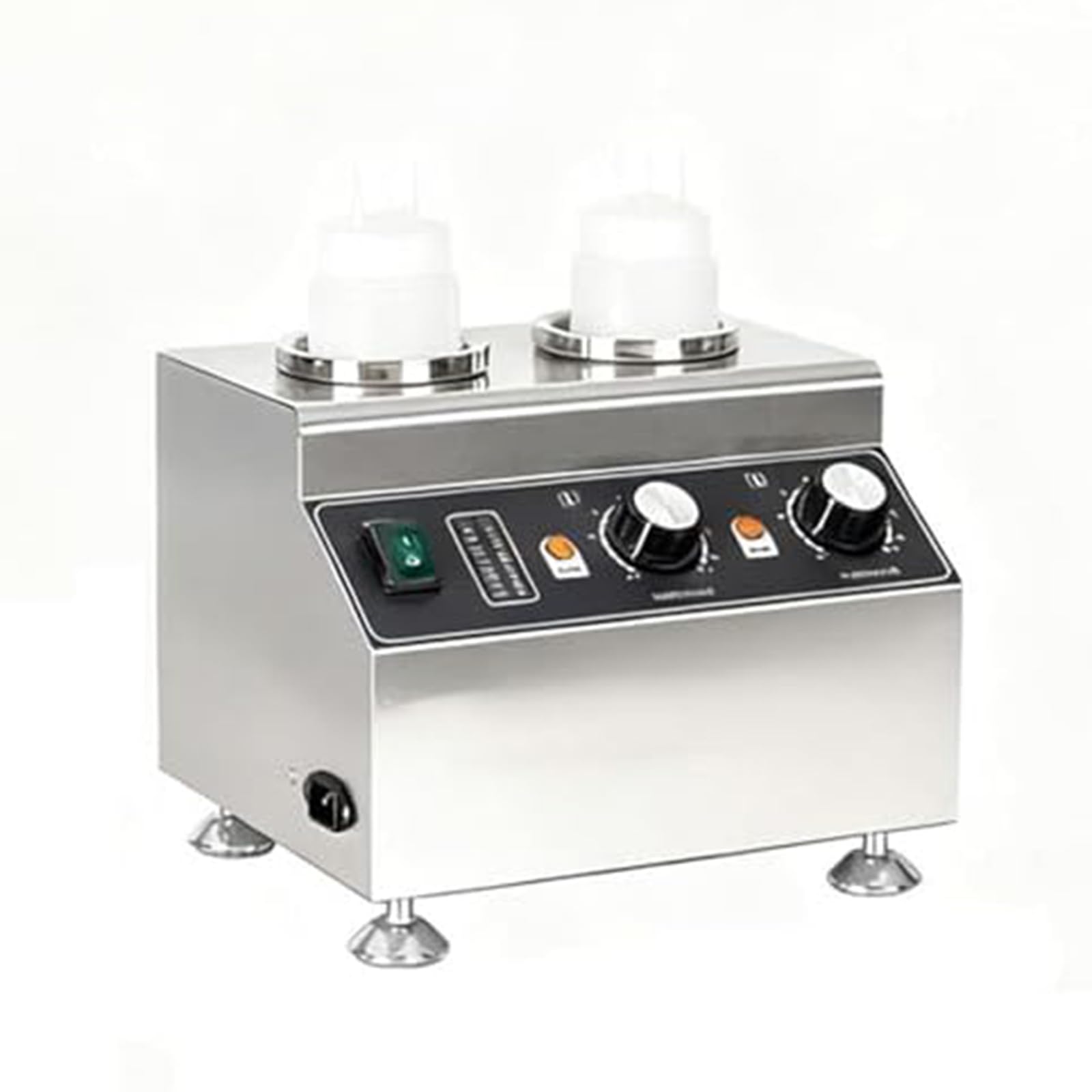 Macchina per cioccolata calda e scalda salse, doppio dispenser con zone di calore regolabili per bevande ricche e condimenti caldi, ideale per feste ed eventi
