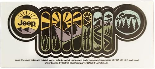 Jeep Adhesivo de vinilo troquelado con logotipo de rejilla y faros Atomic, fabricado en Detroit