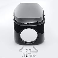 Vista 3 de Carenaje de faro delantero redondo universal de 17.8 cm con kit de parabrisas ahumado para motocicleta Harley BMW Suzuki Yamaha