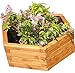 Produktbild HOQ sechseckiger Pflanzkasten aus Lärche - mit Vlies und Griffen - Premium Pflanzkübel - Holz Blumentopf - Hochbeet aus Holz - Blumenkasten Ø 47x26cm