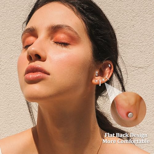 Boucles d'oreilles dos plat anti-douleur MILACOLATO pour multi-piercing - 2