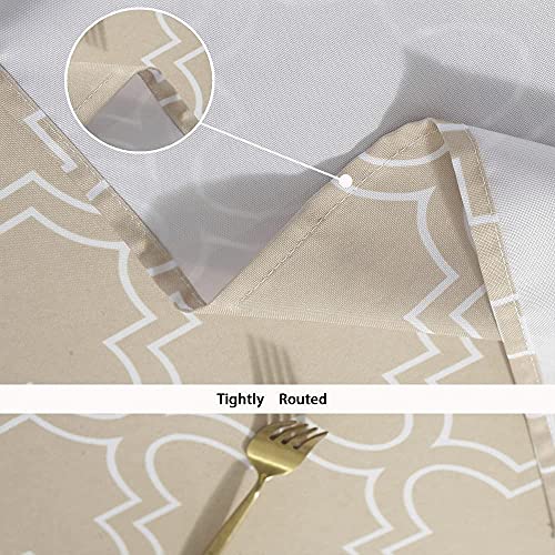 Tablecloth 52 X 52-Inch For Square Tables, Khaki Table Clothes Water-Repellent And Spill Proof #TOP4