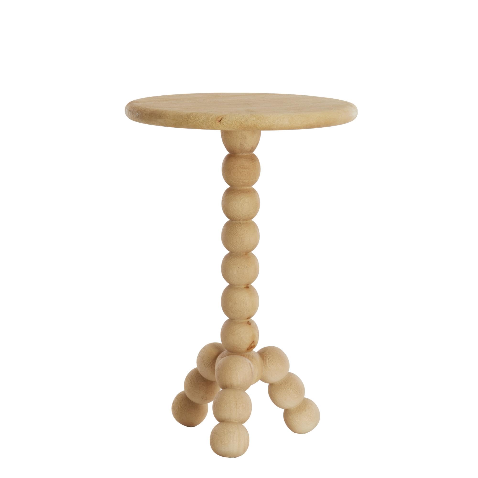 Table d'appoint Veglio Light & Living en bois naturel rond de 35cm