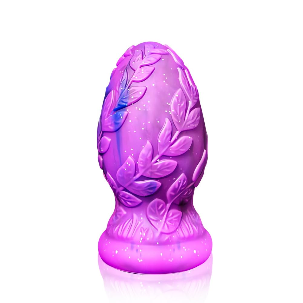 Silicone Anal Butt Plug Sex Toys Soft Anal Plug Adult Sex Toy with Leaf Texture and Suction Cup