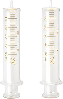 Jiaxix 2 Pack 50ml Glass Syringe With Caps