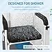 AW Bedside Shower Commode Wheelchair with Wheels for Seniors Elderly Disabled Black