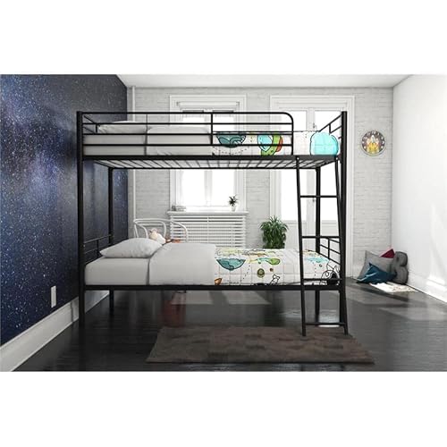 Dhp Tailor Convertible Bunk Bed, Converts To Two Twin Beds, Twin-Over-Twin, Black #TOP4