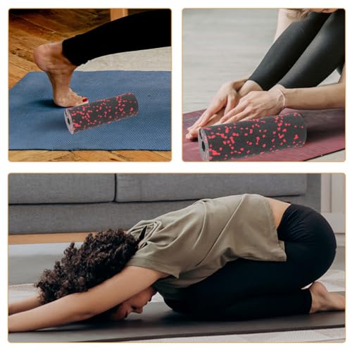 Rodillos de masaje en columna, 4 piezas, para recuperación muscular, diseño ergonómico y portátil, para fitness, verde y rojo miniatura 6