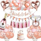 👰💍【Fácil Montar Las Decoraciones de La Fiesta】 - Todas las piezas han sido combinadas para usted y no más desperdicio de energía, muy efectivo. Simplemente coloque la pancarta y los globos y obtendrá una elegante decoración de fiesta. Y puedes lanzar el confeti al aire para hacer la fiesta más romántica.