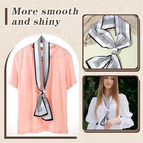 Satin Hair Scarf Fashion Printed Scarves Square Long Headband Breathable Lightweight Headscarf Wrap for Women Hair Handbag Accessory Handle3