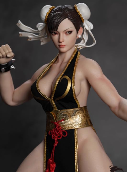 PLAY TOY 1/6 格闘の女神春麗2.0 P023A 可動 フィギュア 黒 Play Toy 1/6 P023A Fighting Goddess Chun-Li 2.0 Black
