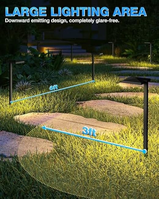 SUNVIE Landscape Lighting Pathway Lights 5W LED Outdoor 8 Pack