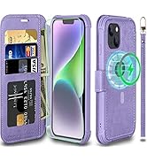 VANAVAGY iPhone 15 portemonnee hoesje voor vrouwen en mannen, leren