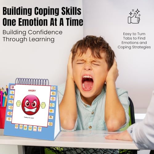 Thought-Spot I Know What to Do Flipbook Emotions Chart for Kids Autism Learning Materials Feelings Chart to Identify Feelings and Make Positive Choices Emotions Wheel Calm Down Corner Supplies - Image 6