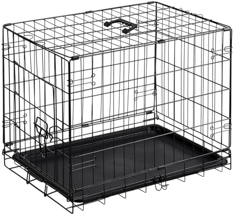 DUMOS Dog Crate, 24 Inch Small Single Door Dog Cage with Plastic ...