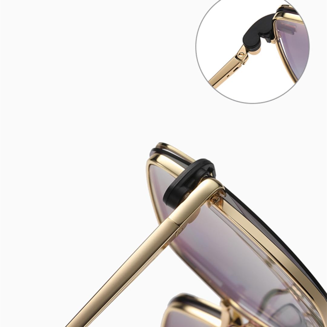 Occhiali da sole oversize con lenti polarizzate e clip magnetica da donna, montatura in metallo bloccante