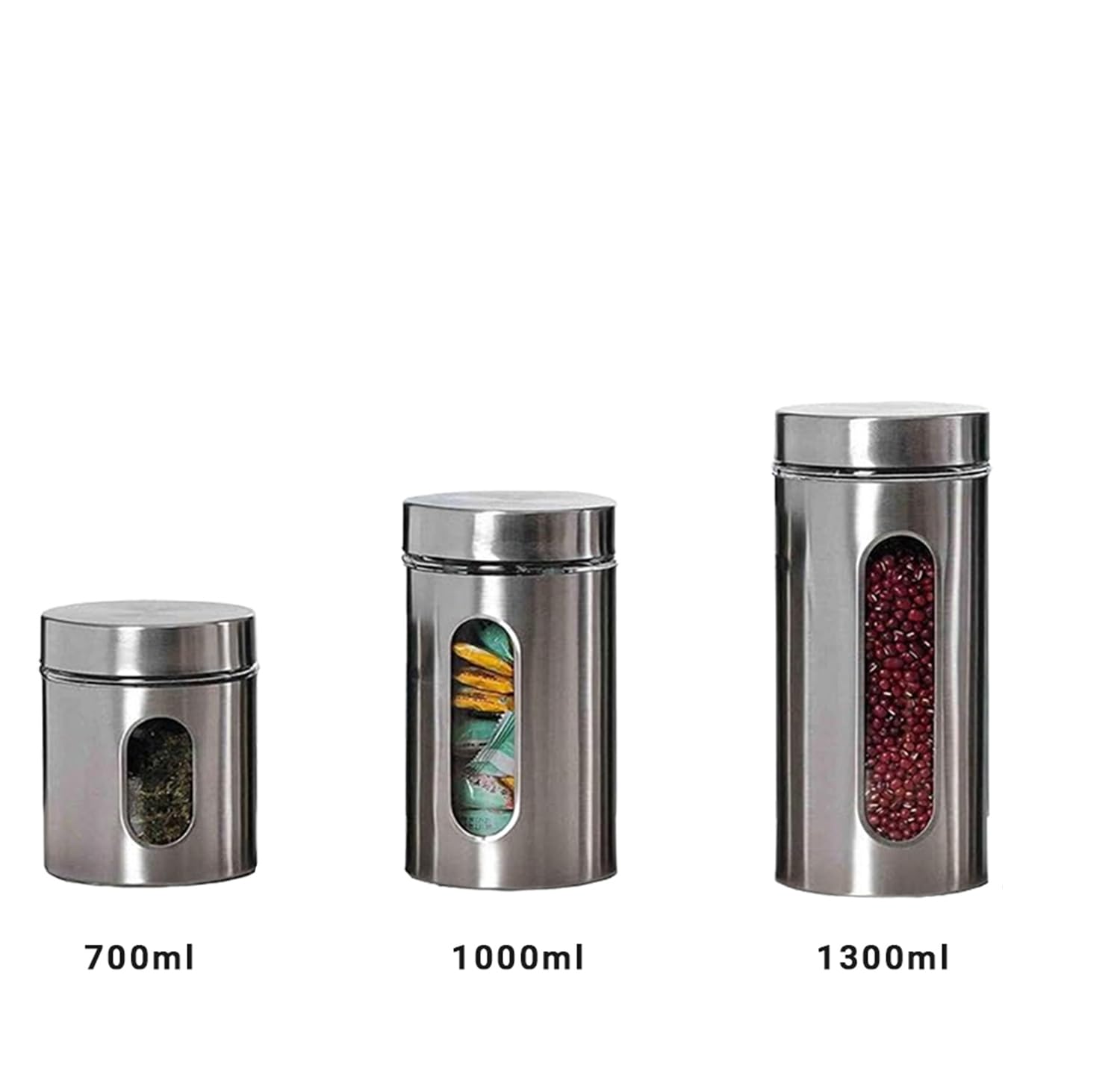 Femora Juego de 2 tarros de cristal con ventana de cristal, 700 ml, 2 unidades, repuesto de tapas