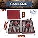 WE Games Backgammon Set, Board Games for Adults - Travel Games - Magnetic with Burgundy Leatherette Backgammon Board and Carrying Strap - Travel Backgammon Sets for Adults