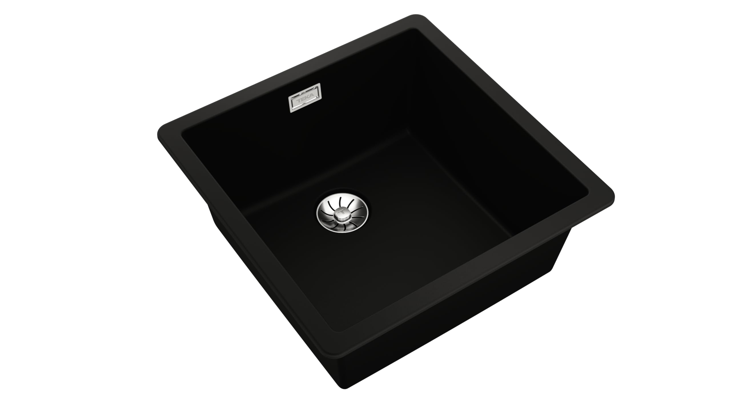 TEKA Fregadero Tegranite+ 1 Cubeta, Doble Instalación, Resistente a Impactos, No Poroso, Desagüe con Válvula, Profundidad 20cm, Mueble 50cm, Modelo Radea R10 40.40 M-TG