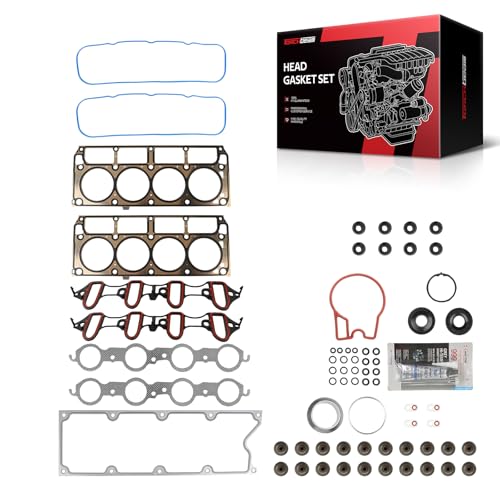 Image of Torchbeam Engine Cylinder Head Gasket Kit Set Fit for Chevy Silverado 1500 Tahoe Suburban Avalanche Express 2500, GMC Sierra Yukon XL 1500 Savana, Cadillac Escalade, Hummer H3 5.3L 4.8L, OE# HS26191PT