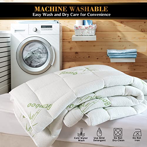 Bamboo Mattress Pad Full Size, Cooling Mattress Protector Pillow Top Cover Pad With 6-22 Inches Deep Pocket, Breathable Mattress Cover With Down Alternative Fill Mattress Topper (54X75) #TOP5