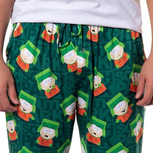 South Park Men's Kyle Broflovski Expressions Print Sleep Pajama Pants for Adults Lounge Bottoms3