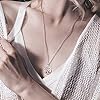 INFUSEU Sakura Tree Aromatherapy Necklace, Essential Oils Diffuser Locket Pendant with 7 PCS Lava Rock Stones and 24 Link Chain
