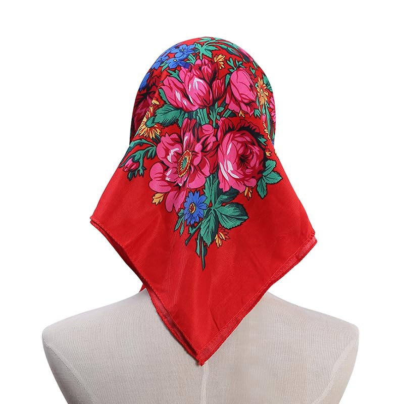 Women's fashion printed headscarf Russian square dust-proof sun protection shawl multi-functional scarf2