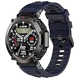 FTRONGRT Bracelet pour montre Amazfit T-Rex Ultra, Silicone Bracelet, Sangle de Remplacement pour Amazfit T-Rex Ultra - Bleu Marine FTRONGRT Bracelet pour montre Amazfit T-Rex Ultra, Silicone Bracelet, Sangle de Remplacement pour Amazfit T-Rex Ultra - Bleu Marine