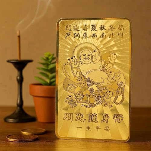 Image of Laughing Buddha Good Luck Wallet /Pocket Card for Wealth, Success, Happiness & Prosperity