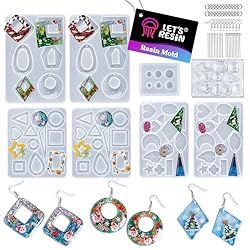 LET'S RESIN 198PCS Resin Jewelry Molds, with 8 Pairs Earring